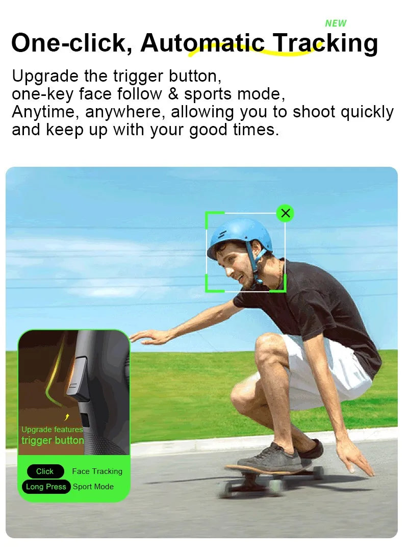 AOCHUAN Handheld Gimbal Stabilizer 3-Axis Smart V8 For Phone with Extension Rod Tripod Face Tracking For iPhone Android TikTok