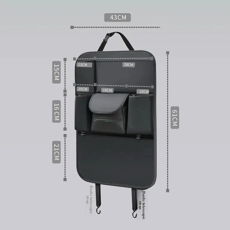 Leder Auto Rücksitz Zurück Lagerung Tasche Fahrzeug Stuhl Unterstützung Untersitz Organizer Verhindern Treten Pad Tisch Stil Rücksitz Tasche