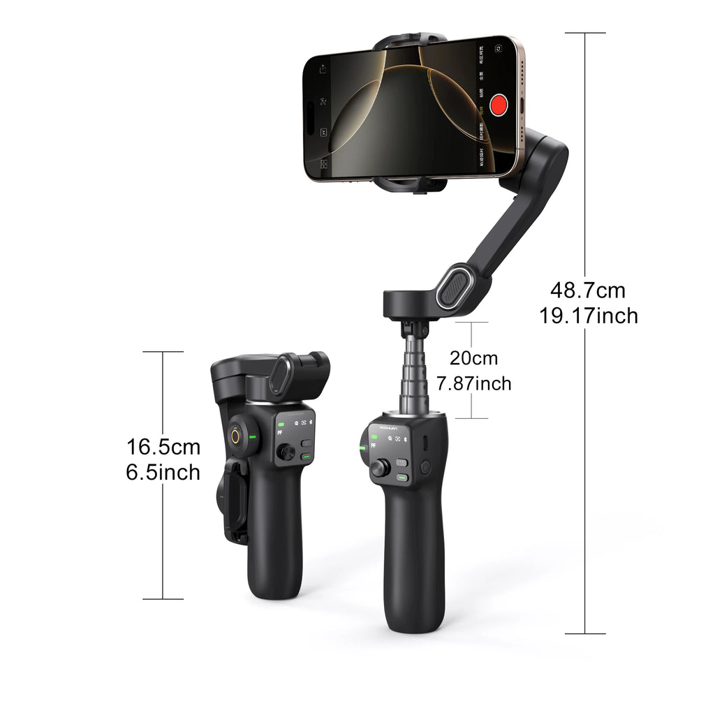 AOCHUAN Handheld Gimbal Stabilizer 3-Axis Smart V8 For Phone with Extension Rod Tripod Face Tracking For iPhone Android TikTok