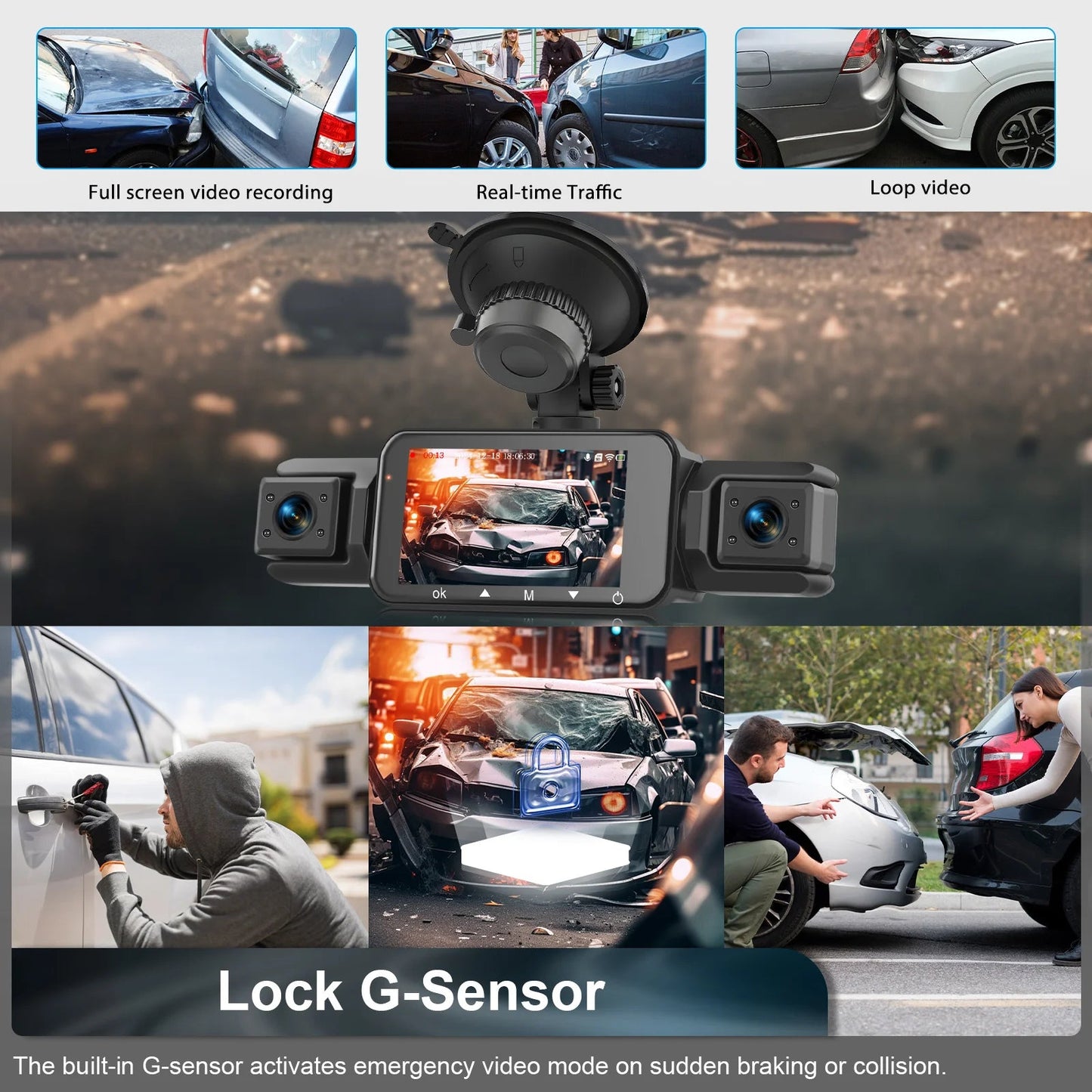 Ziro™ GuardVision 4CH Pro – 360° WiFi 6 Dashcam - ziro