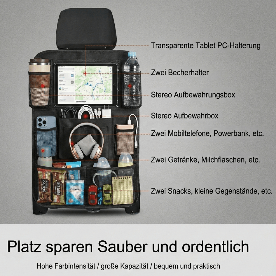 ziro Space – Rücksitz - Organizer & Tablet - Hub - ziro