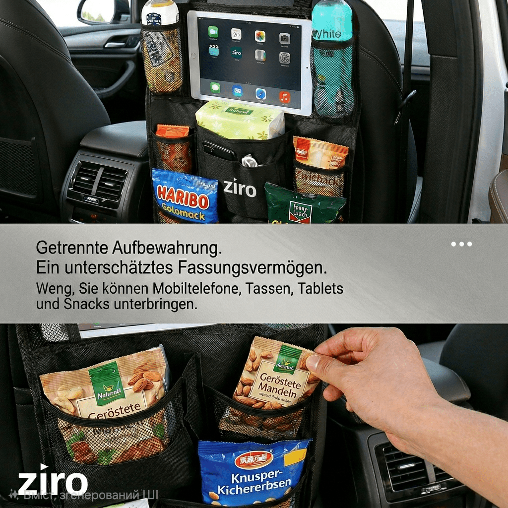 ziro Space – Rücksitz - Organizer & Tablet - Hub - ziro